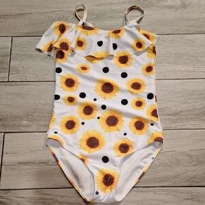 💘Sunflower Print One-Piece Swimsuit🍓🦉🐧